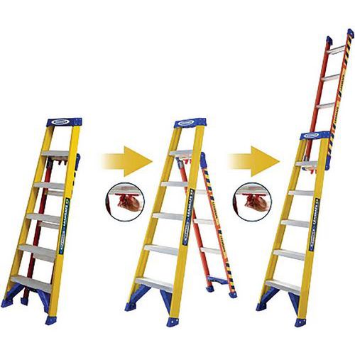 Werner Fibreglass Extension/Platform Ladder - 10 Steps - Professional
