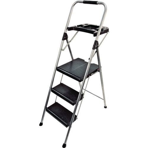 Werner Folding Step Ladder - 3 Steps & Utility Tray - Commercial
