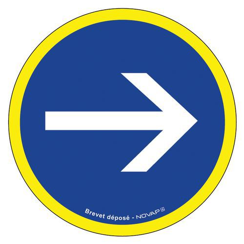 High-visibility mandatory sign - This way only - Rigid - Novap