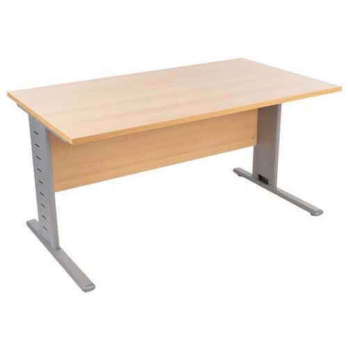 Silver straight desk