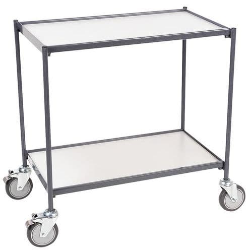 Shelf Trolley - 2 MDF Shelves - 200kg Load - Heavy Duty - Manutan Expert