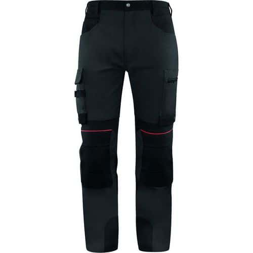 M5PA3 Grey/Black Stretch Work Trousers - Delta Plus