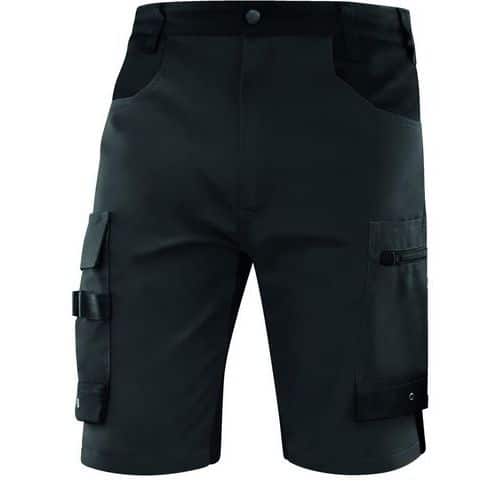 M5BE3 Grey/Black Stretch Work Bermuda Shorts - Delta Plus