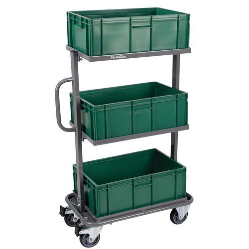 Steel trolley with 39-l European standard containers - Manutan Expert