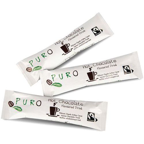 Puro Fairtrade instant hot chocolate sticks, 100 sachets - Miko