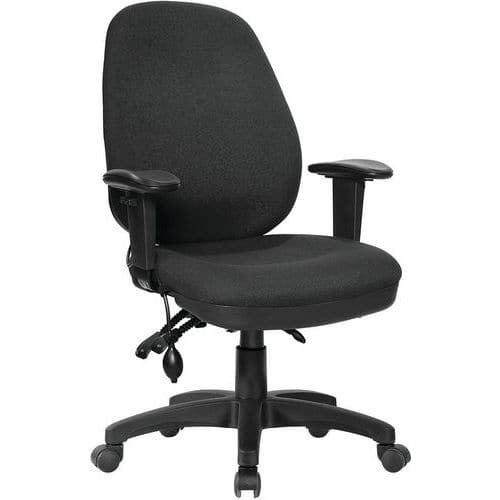 Ergonomic Operator High Back Office Chair -Black/Blue Fabric- Harrison