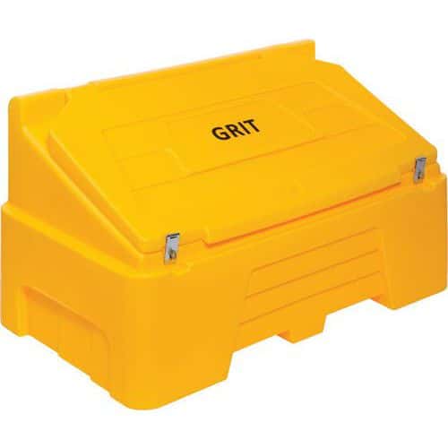 400 L Yellow Grit/Salt/Sand Bin - Hasp & Staple Lock - 710x1260x750mm