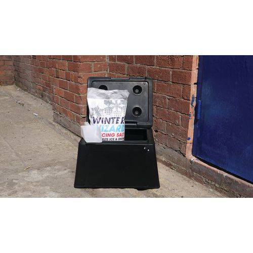 Black Recycled Small/Mini Grit/Salt/Sand Bins - 30 L - 305x475x383mm