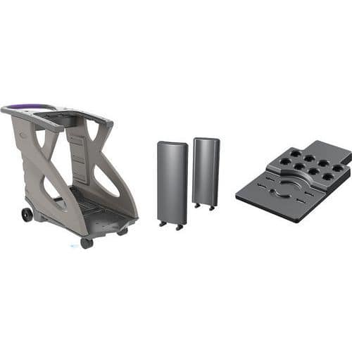 Janitor Cleaning Cart/Trolleys - Grey & Purple - Skipper Q Unicart