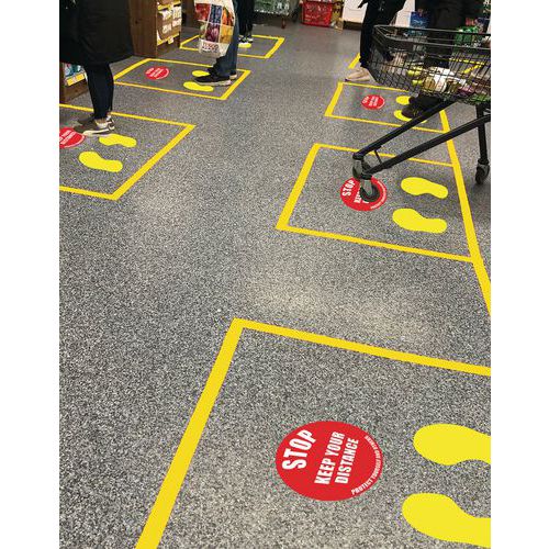 Crowd Control Floor Signs For Social Distancing