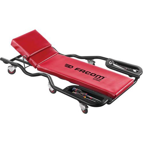 Inspection trolley with adjustable headrest
