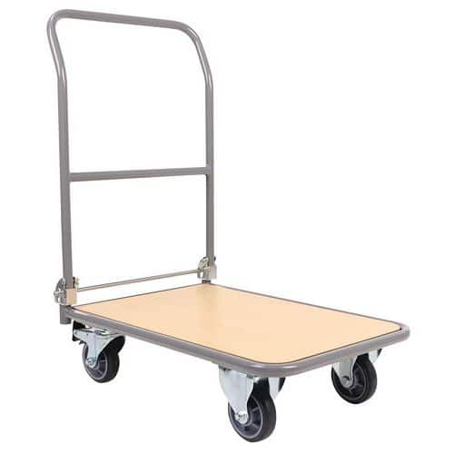 Steel trolley with fold-down back - Capacity 250 kg - Manutan Expert