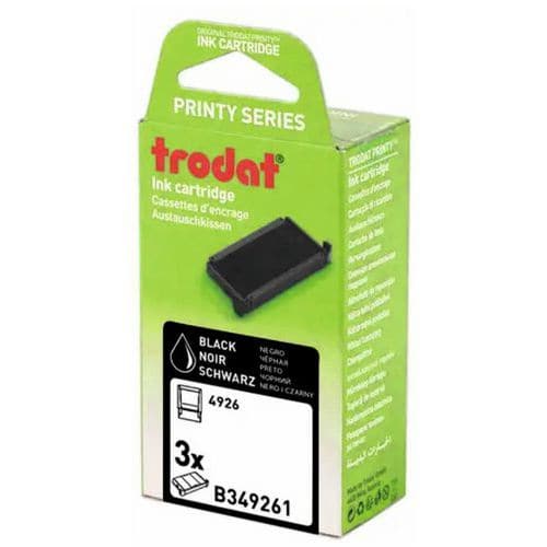 Box of 3 replacement ink pads 6/4926 - Black ink - Trodat