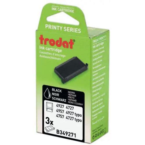 Box of 3 replacement ink pads 6/4927 - Black ink - Trodat