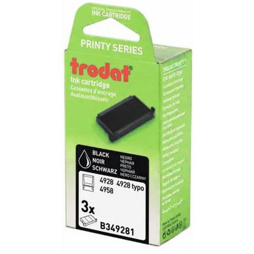 Box of 3 replacement ink pads 6/4928 - Black ink - Trodat