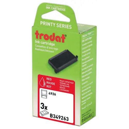 Box of 3 replacement ink pads 6/4926 - Red ink - Trodat