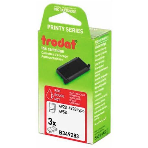 Box of 3 replacement ink pads 6/4928 - Red ink - Trodat