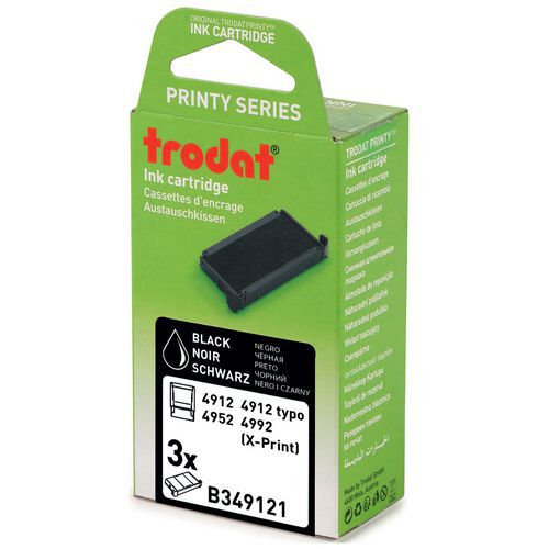 Box of 3 replacement ink pads 6/4912 - Black ink - Trodat