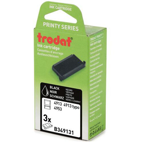 Box of 3 replacement ink pads 6/4913 - Black ink - Trodat