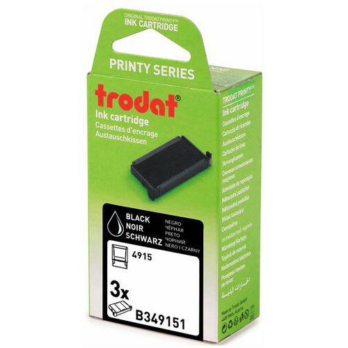 Box of 3 replacement ink pads 6/4915 - Black ink - Trodat