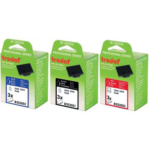 Box of 3 replacement ink pads 6/53 - Black ink - Trodat