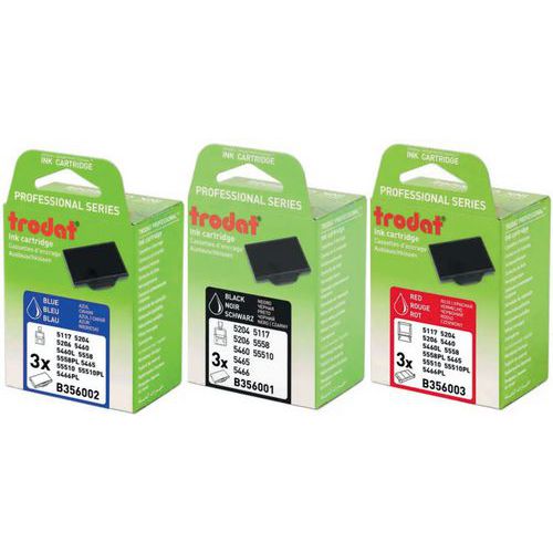 Box of 3 replacement ink pads 6/56 - Black ink - Trodat