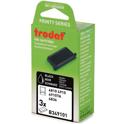 Box of 3 replacement ink pads 6/4910 - Black ink - Trodat