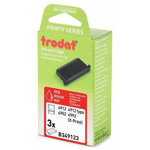 Box of 3 replacement ink pads 6/4912 - Red ink - Trodat