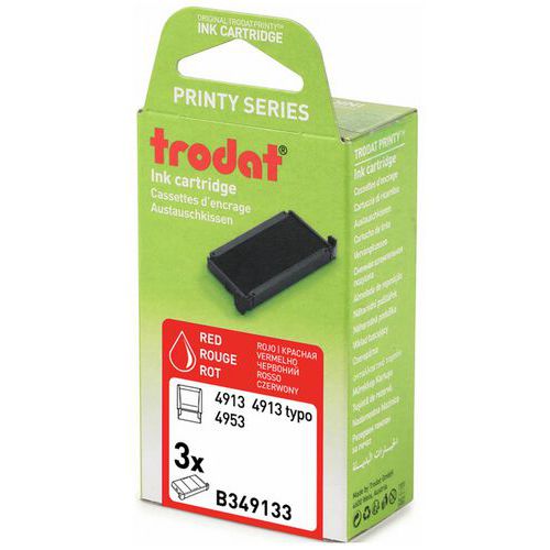 Box of 3 replacement ink pads 6/4913 - Red ink - Trodat