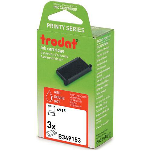 Box of 3 replacement ink pads 6/4915 - Red ink - Trodat