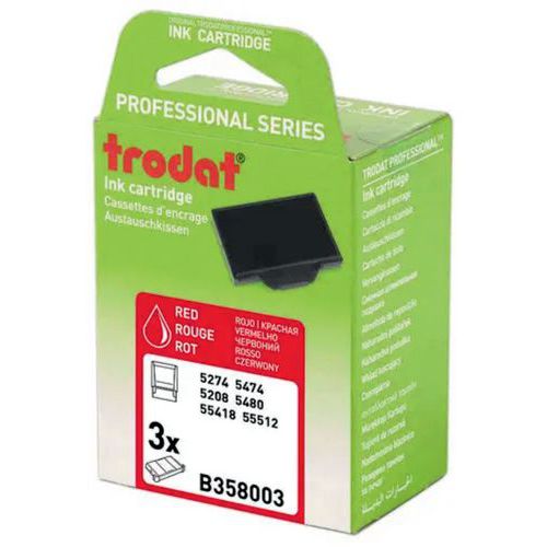 Box of 3 replacement ink pads 6/58 - Red ink - Trodat