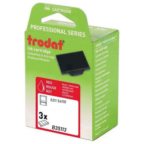 Box of 3 replacement ink pads 6/511 - Red ink - Trodat