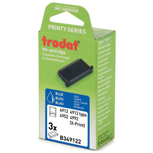 Box of 3 replacement ink pads 6/4912 - Blue ink - Trodat