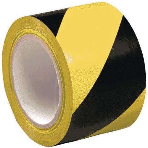 Black & Yellow Floor Marking Tape 33m Roll  2 width