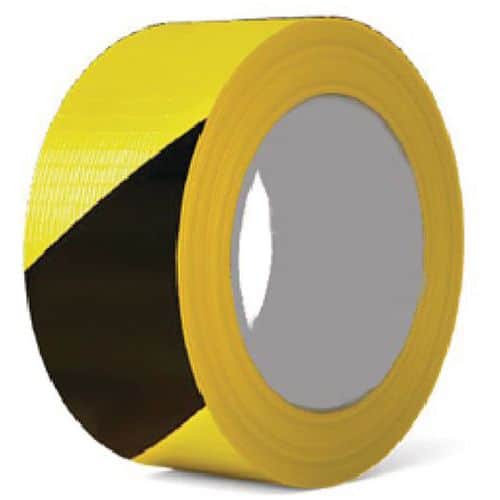 Roll of Black and Yellow Cloth Floor Marking Tape 50m x 48mm