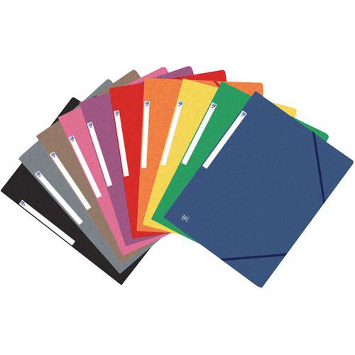 Topfile A4 elasticated folder with 3 flaps - Glossy card - Assorted colours