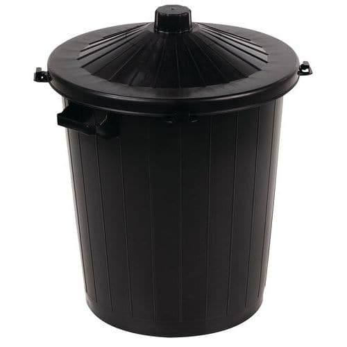 Black public waste bin - 80 l - Manutan Expert