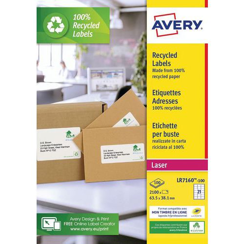 Avery recycled label - Laser printing - Avery