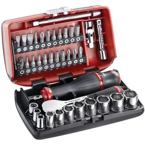 Nano ratchet set and 1/4 hex sockets - R.181NANO - Facom