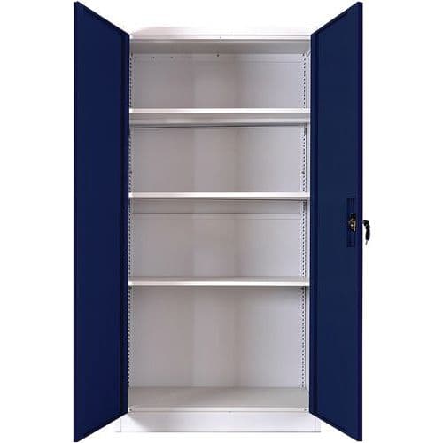 Tall Metal Cupboard - Adjustable Shelves - Flat Pack - Manutan Expert Aris