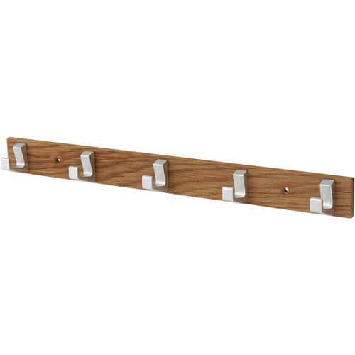 Wooden/silver wall-mounted towel holder - Gardelux