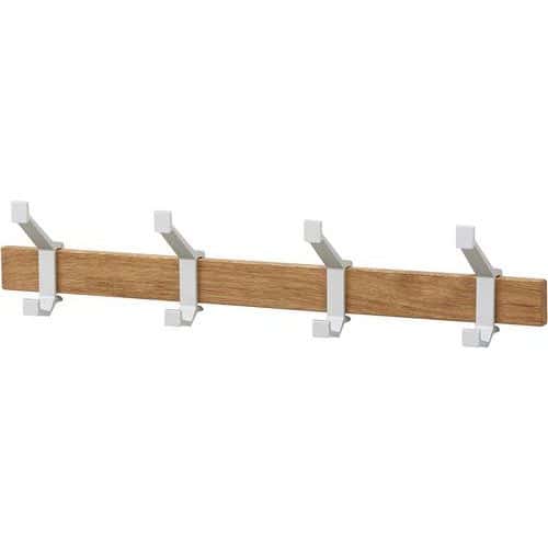 White wall-mounted coat rack, 3 hooks - Gardelux