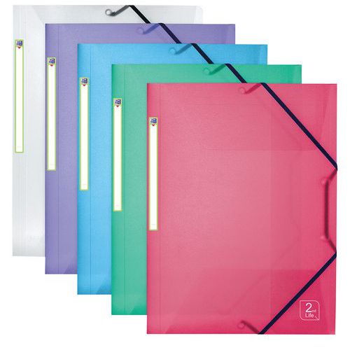 Oxford translucent A4 PP folder with elastic band closure