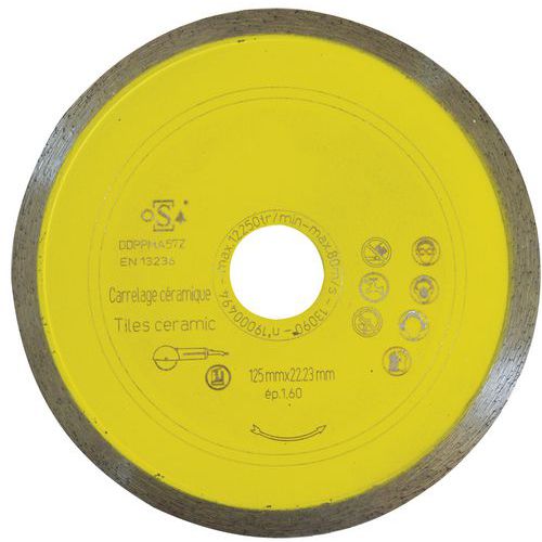 Tile cutting disc - Ceramic - Earthenware Ø 125 mm - Manutan Expert