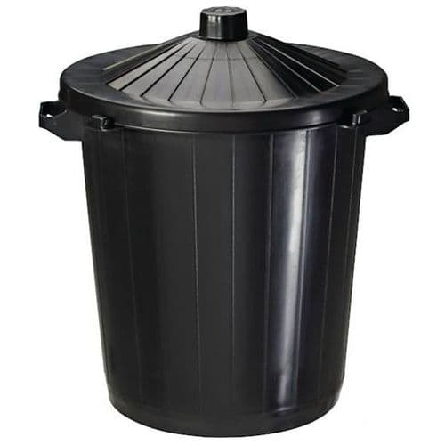 Black public waste bin - 80 l - Manutan Expert