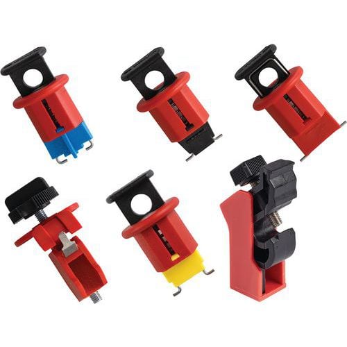 Kit of 6 electrical circuit breaker lockout devices - Brady