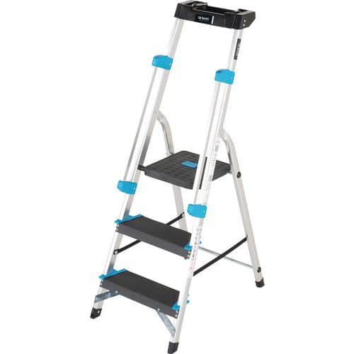 Aluminium Platform Step Ladders With 3 To 7 Extra Large Steps