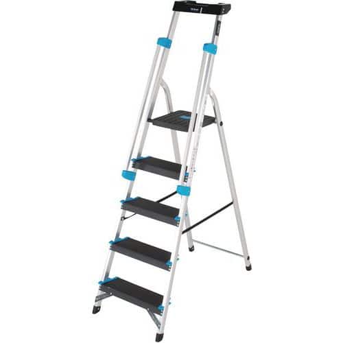 Aluminium Platform Step Ladders With 3 To 7 Extra Large Steps