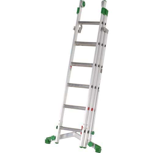 Telescopic Combination Ladder. Triple Extension & Industrial Aluminium