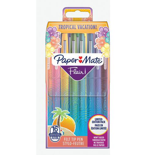 Flair tropical felt tip pen x 16 - Paper Mate